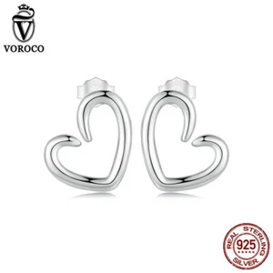Voroco Delicatamente Orecchini Cuore Argento 925 Gioielli Moda Donna Regali - Foto 1 di 15