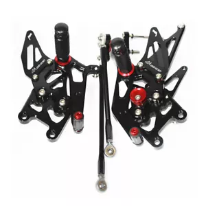Adjustable For HONDA CBR 600RR 2009-2016 ABS Rearsets Foot Pegs Rear set BK - Picture 1 of 10
