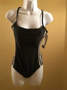 Catalina 1 Stück Racerback Schwimm Tank schwarz weiß Punkte Seiten S 4-6 - Bild 1 von 3