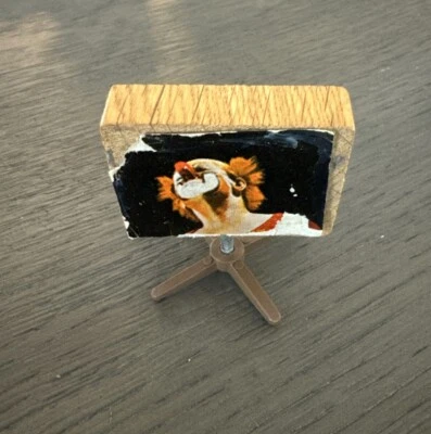 Muebles vintage para casa de muñecas Lundby - TV con soporte con payaso en pantalla Foto 1 de 2