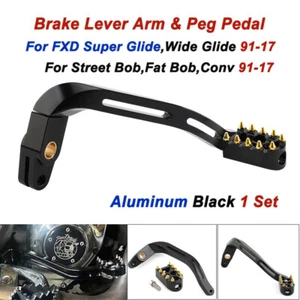 Brake Lever Arm Peg Pedal Kit For Harley Dyna FXD Super Glide Fat Bob 1991-2017 - Picture 1 of 10