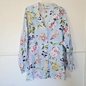 Camisa David Dart Collection 100% Lino Abotonada Floral Manga Larga Talla XXXL - Imagen 1 de 17