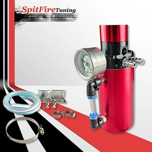 Oil Catch Can Reservoir Baffled Tank Breather Universal Red V2.0 Fits GMC - Foto 1 di 10