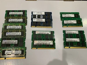 Lot of 14 1GB 2Rx8 PC2-4200U PC2-5300S PC2-4600S Laptop Memory Samsung + others - Picture 1 of 4