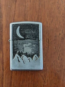Vintage Marlboro Moon Over Mountain Zippo Lighter Used - Picture 1 of 12
