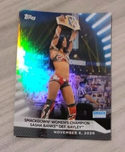 2021 Topps WWE Women's Division FOIL #92 Sasha Banks Bayley Wrestling Card - Picture 1 of 2