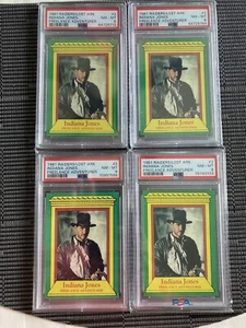 (4)  PSA 8 NM-MT 1981 Topps Raiders Of The Lost Ark Indiana Jones RC Cards # 2 - Picture 1 of 6