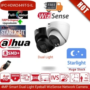 US Dahua 4MP Full Color Mic AI WizSense LED Camera IPC-HDW2449T-S-IL Home POE IR - Picture 1 of 15