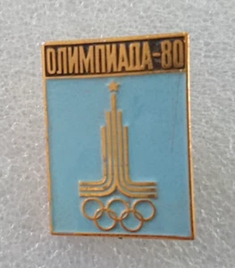 Broche antiguo pin alfiler Olimpiada 1980 Olimpiadas Deportes Anillos Olímpicos - Imagen 1 de 2