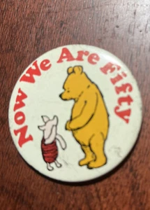 Rare Vtg Disney Classic Winnie the Pooh “now We Are Fifty”Pin By Eagle Regalia - Picture 1 of 4