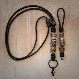 Practicalix Paracord EDC Hand Neck Lanyard Warrior Metal Bead Handmade Sydney - Foto 1 di 73