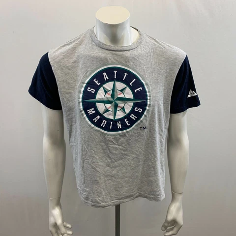 Seattle Mariners MLB Baseball Tee Men's Size Large Gray Short Sleeve Graphic T Cover