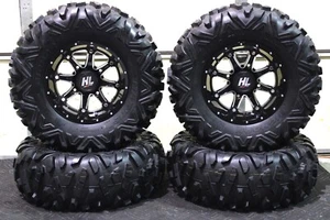 CAN AM MAVERICK X3 30" BIGHORN RADIAL ATV TIRE & 14" HL4 WHEEL KIT CAN10K - Picture 1 of 5