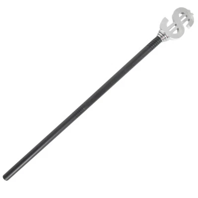 Silver Dollar Sign Pimp Costume Halloween Accessory Cane Walking Stick Prop - Image 1 of 4
