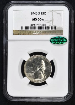 1946 -S Washington Quarter NGC MS66 Star - Image 1 of 2