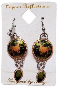 Erickson Sales Copper Earrings Palomino Horse Design - Picture 1 of 2