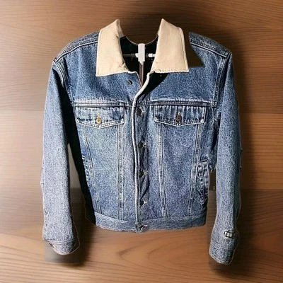 Винтажный Rocky мужской джинсовой ткани шерпа с подкладкой водитель грузовика ранчо куртка вельветовый воротник - размер Lg - Изображение 1 из 4