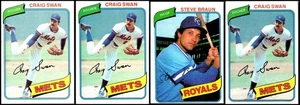 1980 Topps Craig Swan (4) Card Lot - A REAL GEM – MAKE EVERY DAY SPECIAL! - Picture 1 of 2