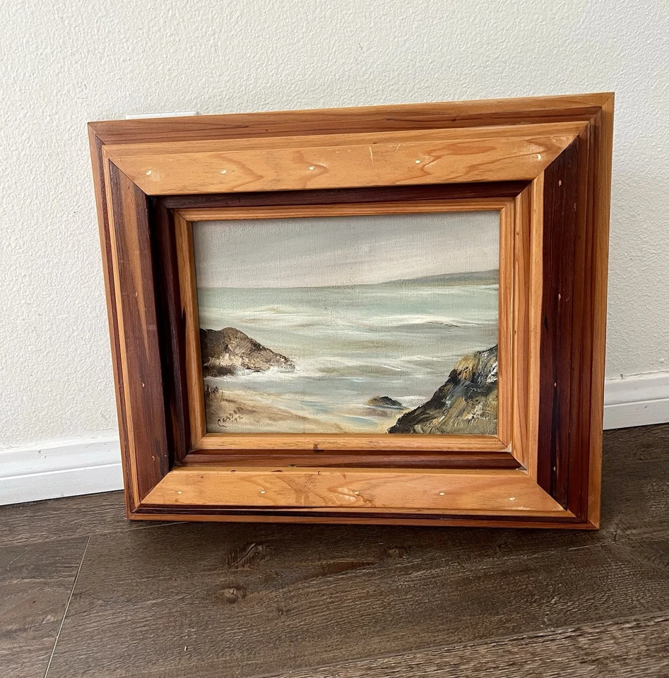 Pintura al óleo original 1972 de Lisa Casson marco de madera enmarcado 16/19 pulgadas Foto 1 de 4