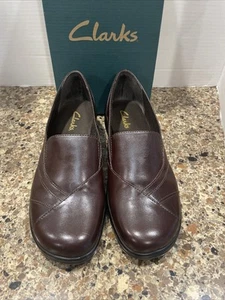 Clark’s dunkelbraune Damen-Halbschuhe Slipper schwarz #84630 Größe 8M Pantoletten - Bild 1 von 9