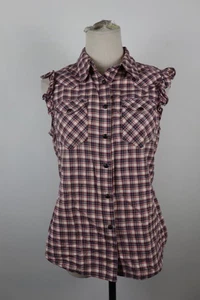 Ralph Lauren Sleeveless Shirt For Women Casual Vintage Cotton Pocket - Picture 1 of 8