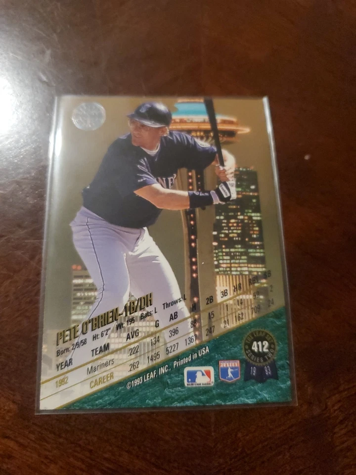 1993 Leaf - Pete O'Brien #412 - Image 1 of 2