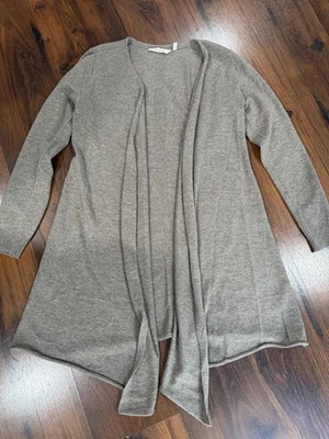 Cárdigan para mujer Soft Surroundings drapeado 100 % cachemir frente abierto talla S tostado Foto 1 de 4