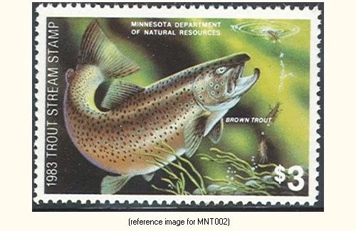D2K Minnesota Trout Stamp 1983 $3.00 - Image 1 of 1