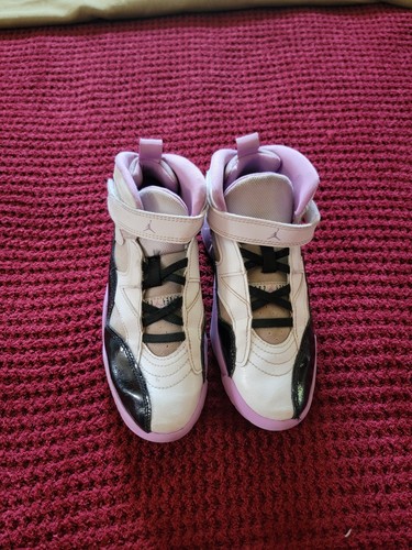 Scarpe da bambina Jordan XIV "Bianco Viola e Nero" taglia giovane 2 anni (DQ8432 105)