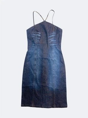 Y2K Vintage Iceberg Denim Mini Dress Slim Fit size S - Imagen 1 de 4