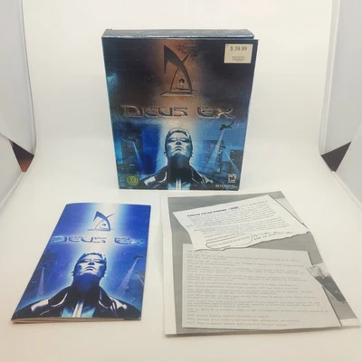 Deus Ex (PC, 2000) Big Box - Box + Manual + Newspaper Only - ***NO GAME*** - Image 1 of 4
