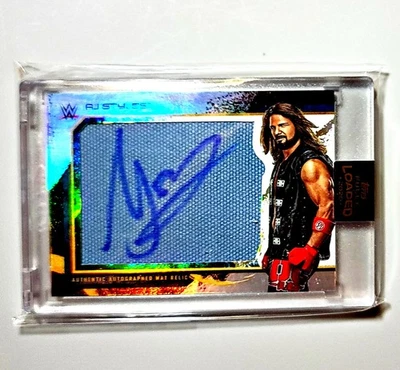 2020 Topps Fully Loaded AJ STYLES! /199 WRESTLEMANIA USED MAT RELIC AUTO! - Image 1 of 2