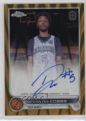 2022 Chrome OTE Overtime Elite Gold RayWave Refractor /50 De'Vontes Cobbs Auto - Image 1 of 2