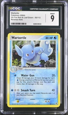 CGC 9 MINT Wartortle EX Fire Red & Leaf Green 50/112 Reverse Holo Pokemon Card - Image 1 of 2