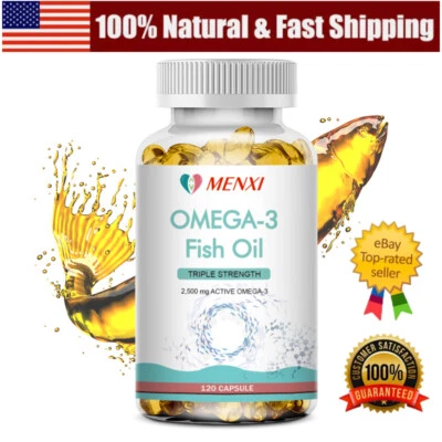 Omega 3 Cápsulas de Aceite de Pescado 3x Fuerza 3600mg EPA y DHA, Máxima Potencia 120Píldoras Foto 1 de 4