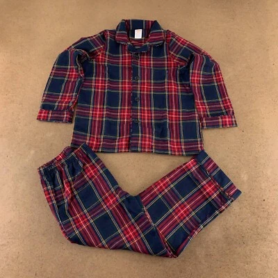 Conjuntos de pijama masculino Gymboree multicolorido xadrez manga longa colarinho P (5-6) novo - Imagem 1 de 4