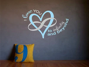 Love You To Infinity And Beyond Baby Boy/Girl Nursery Vinyl Wall Art Decal - Picture 1 of 4