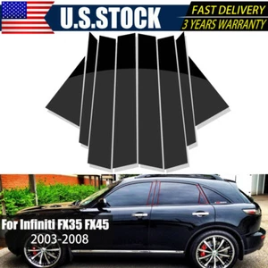 Postes de pilar de ventana negros pulidos de EE. UU. moldura de puerta para Infiniti FX35 FX45 2003-2008 - Imagen 1 de 7
