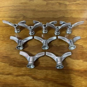 10 NOS SHIMANO BICYCLE 3/8" X 26 THREAD WING AXLE NUTS SCHWINN WHEEL RIM HUB - Picture 1 of 9