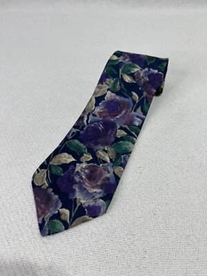 "Corbata floral vintage Oleg Cassini para hombre 100 % seda 56"" X 4""" Foto 1 de 4