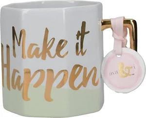 Taza de cerámica impresa con diseño geométrico Creative Tops Ava & I 'Make it Happen' - Imagen 1 de 3