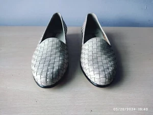 Trotters Womens Beige Basketweave Woven Leather Slip on Loafer Shoes 6M - Picture 1 of 5