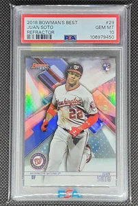 2018 BOWMAN'S BEST 29 JUAN SOTO RC ROOKIE REFRACTOR PSA 10 GEM MINT - Picture 1 of 2