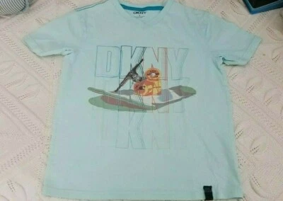   Camiseta DKNY Azul Cuello en V Manga Corta - Talla S Foto 1 de 3