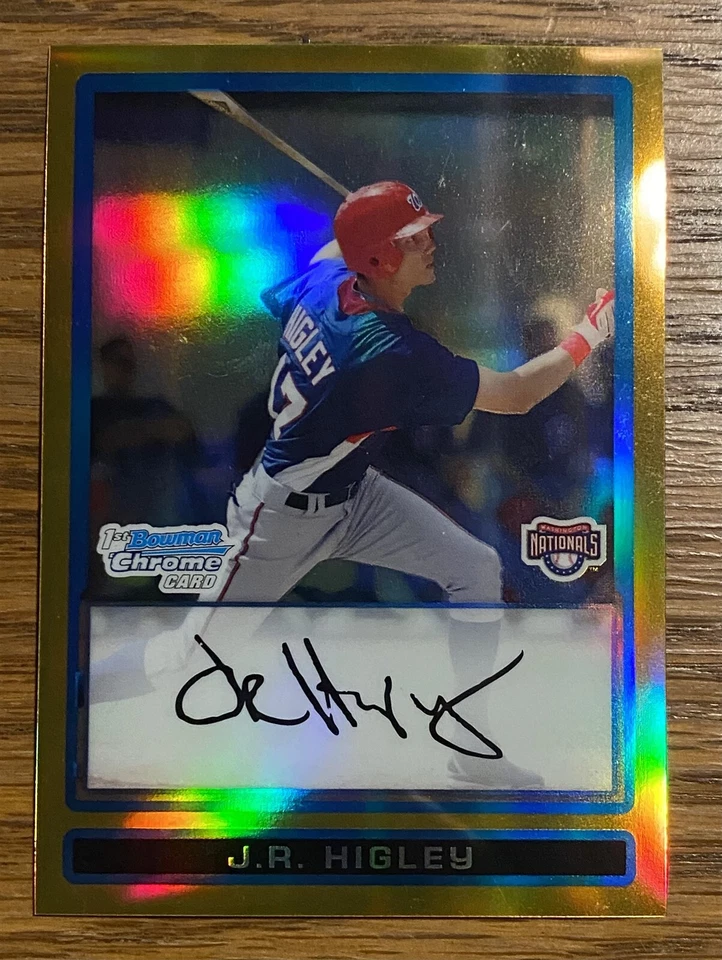 JR Higley 2009 Bowman Chrome Rookie Gold Refractor 26/50 - Nationals - Image 1 of 1