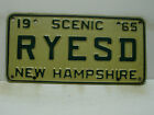 1965 New Hampshire License Plate    RYESD    Vanity        Vintage 01032