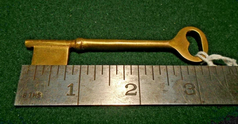3 3/8" BRASS BIT KEY BLANK - PERFECT for OLD RIM or MORTISE LOCKS (33099) Cover