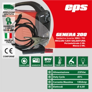 Saldatrice inverter Genera 200 EPS con kit cavi saldatura 16 mmq - Foto 1 di 1