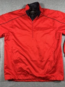 Zorrel Golf Jacket Red Vented Windbreaker Size Small 1/2 Zip Mens Rain Pullover - Picture 1 of 22