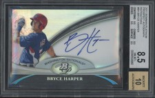 2011 Bowman Platinum Refractor Bryce Harper Auto RC Rookie BGS 8.5 10 Auto